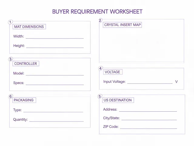 Buyer requirement worksheet for an infrared crystal mat inquiry